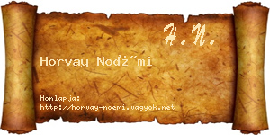 Horvay Noémi névjegykártya